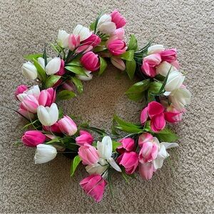Pink and White Tulip Wreath